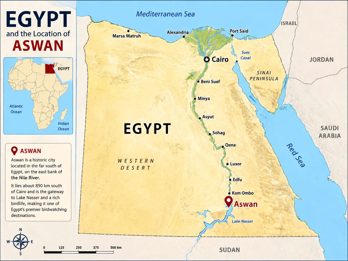 aswan egypt map